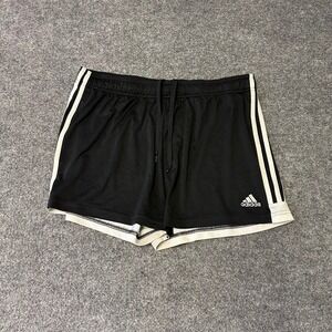 Adidas Shorts Womens Size XL Black Aeroready Athletic 3-Stripe Running Gym